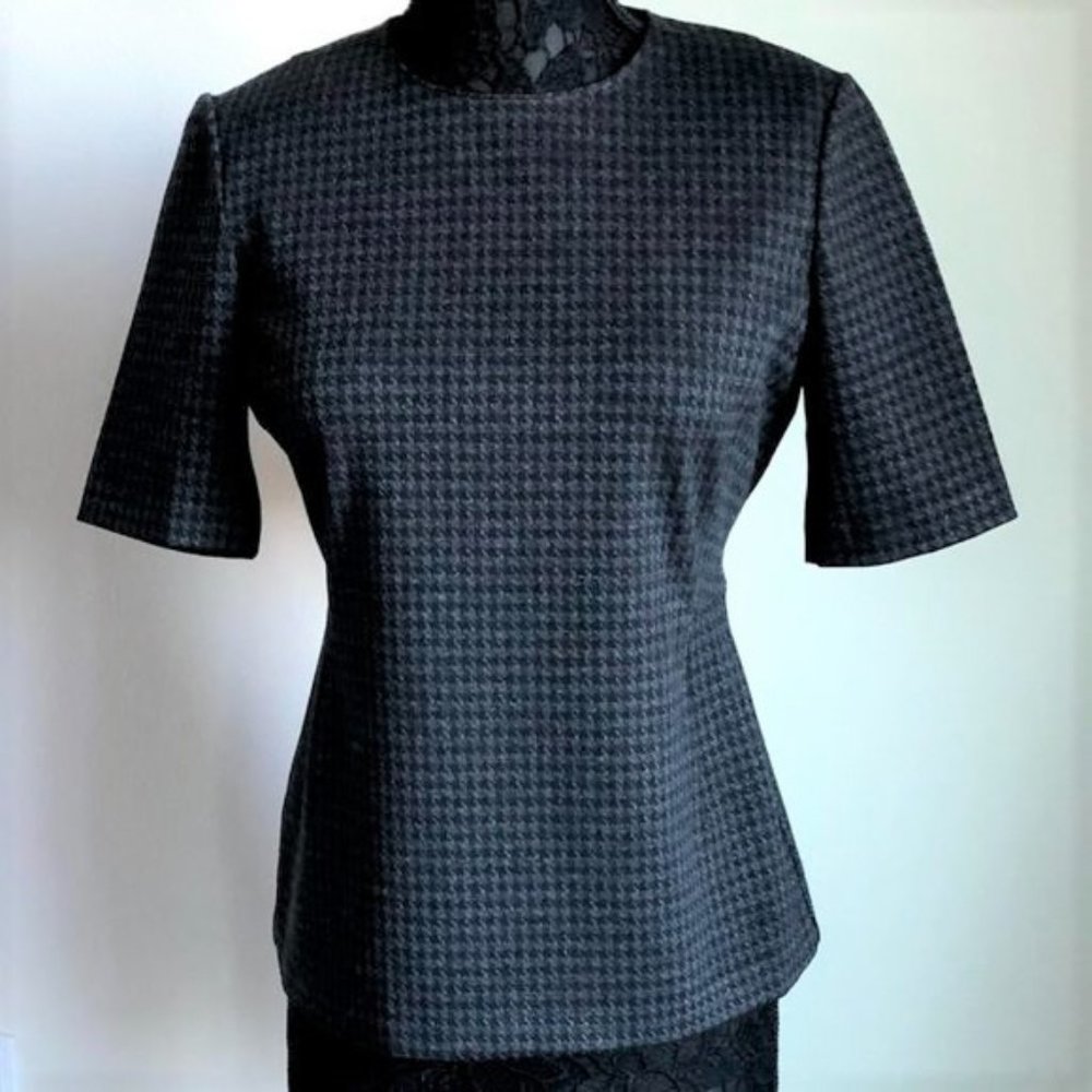 Theory - Black/Grey Top - Sz Large - NEW w/Tags